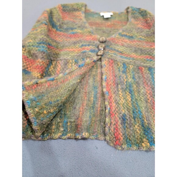 Talbots Petites Sweater Womens Large Multi Color Mohair Blend Button Cardigan - Picture 6 of 12